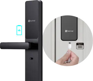EZVIZ Y2000 الذكي بالبصمة - شحن خارجي في حاله نفاذ البطاريه